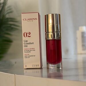 Clarins Lip Comfort Oil 02 Raspberry 7ml / 0.2 oz – New In Box – Authentic
